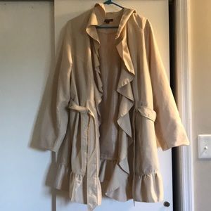 Jessica London ruffle trench coat